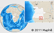 Shaded Relief Location Map of Calai, highlighted country, within the entire country