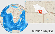 Shaded Relief Location Map of Calai, highlighted parent region