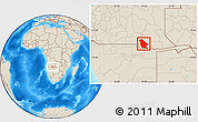 Shaded Relief Location Map of Calai