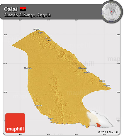 Physical Map of Calai, cropped outside