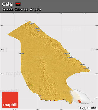 Physical Map of Calai, cropped outside