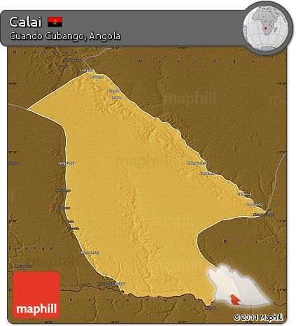 Physical Map of Calai, darken