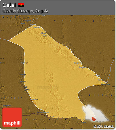Physical Map of Calai, darken