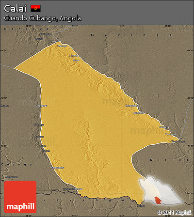 Physical Map of Calai, darken, semi-desaturated