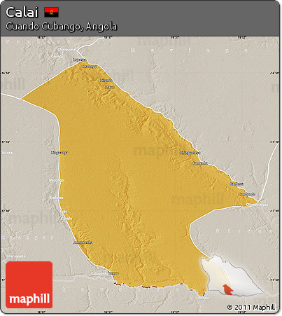 Physical Map of Calai, lighten, semi-desaturated