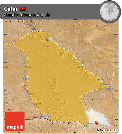 Physical Map of Calai, satellite outside