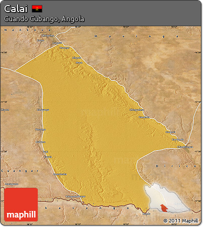 Physical Map of Calai, satellite outside