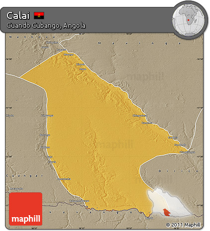 Physical Map of Calai, semi-desaturated