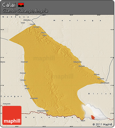 Physical Map of Calai, shaded relief outside