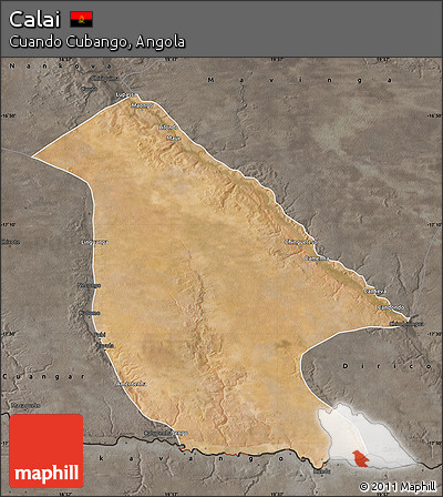 Satellite Map of Calai, darken, semi-desaturated