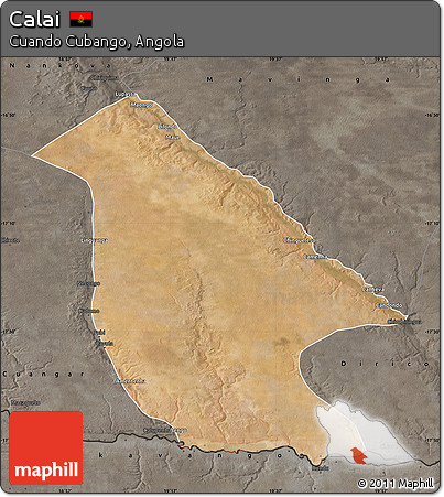 Satellite Map of Calai, darken, semi-desaturated