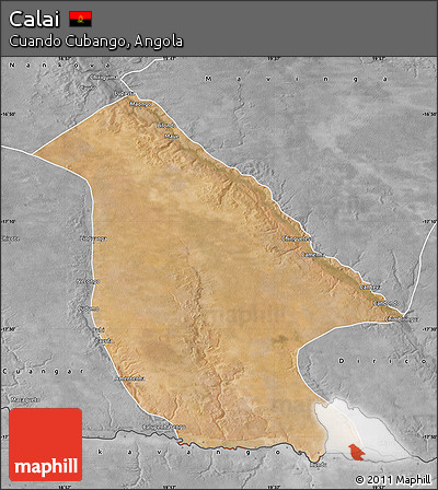 Satellite Map of Calai, desaturated