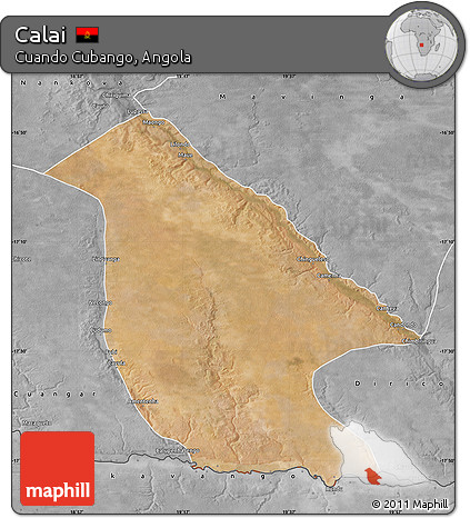 Satellite Map of Calai, desaturated