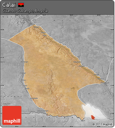 Satellite Map of Calai, desaturated