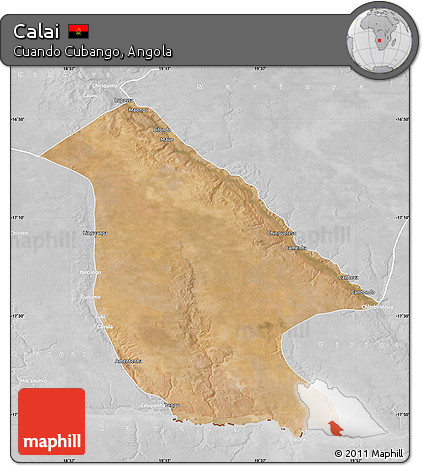 Satellite Map of Calai, lighten, desaturated