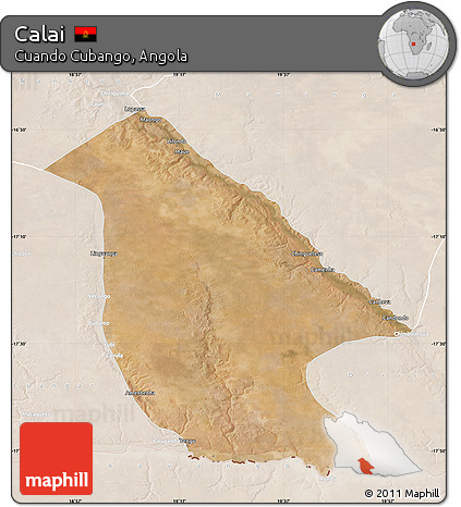 Satellite Map of Calai, lighten