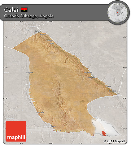 Satellite Map of Calai, lighten, semi-desaturated