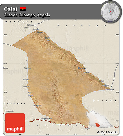 Satellite Map of Calai, shaded relief outside