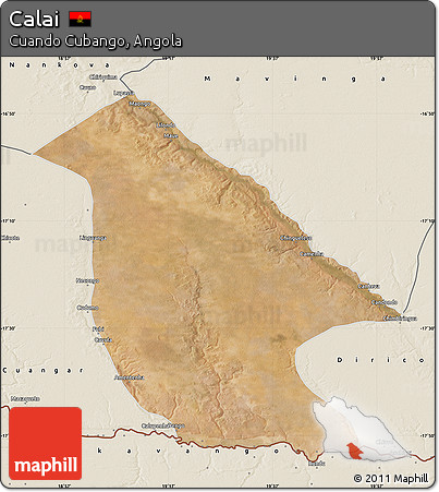 Satellite Map of Calai, shaded relief outside