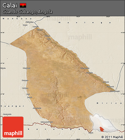 Satellite Map of Calai, shaded relief outside