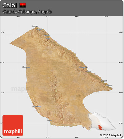 Satellite Map of Calai, single color outside