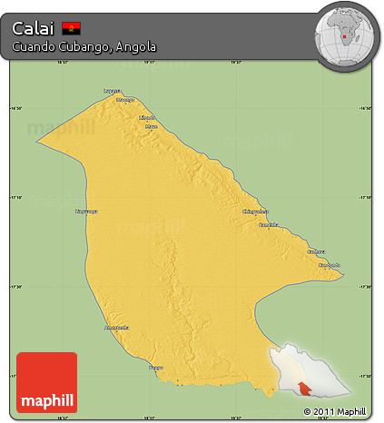 Savanna Style Map of Calai, single color outside