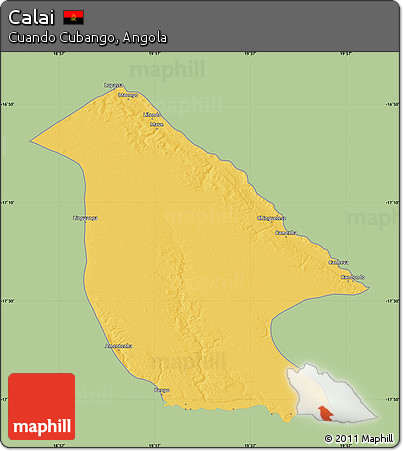 Savanna Style Map of Calai, single color outside