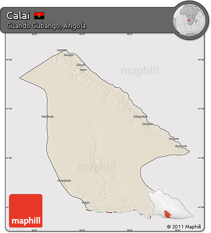 Shaded Relief Map of Calai, cropped outside
