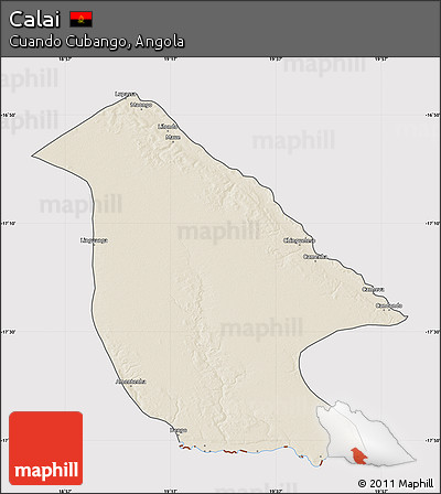 Shaded Relief Map of Calai, cropped outside