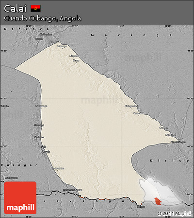 Shaded Relief Map of Calai, darken, desaturated