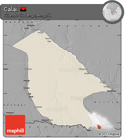 Shaded Relief Map of Calai, darken, desaturated