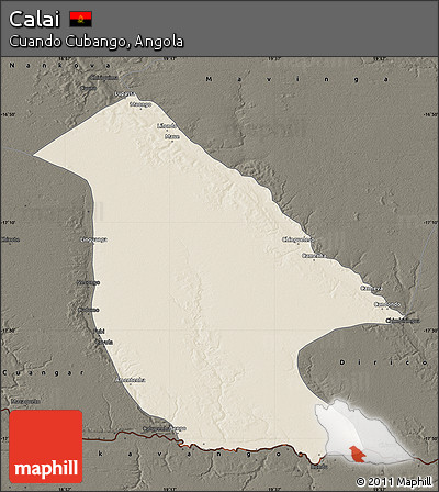 Shaded Relief Map of Calai, darken