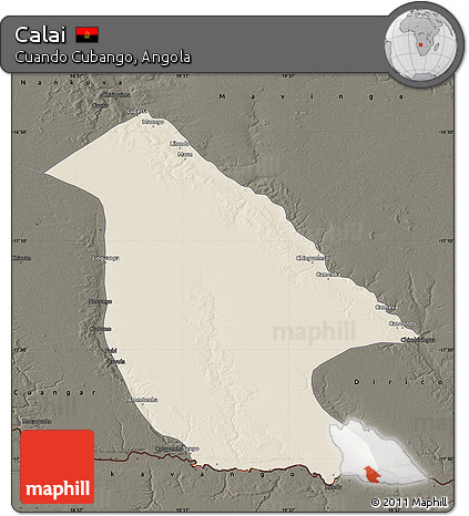 Shaded Relief Map of Calai, darken