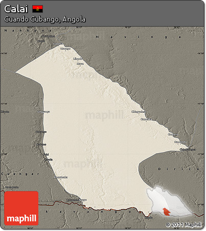 Shaded Relief Map of Calai, darken