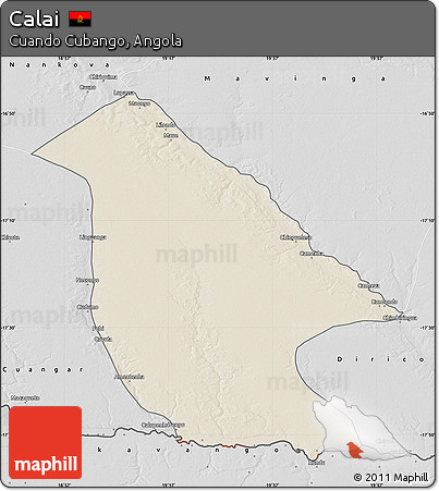 Shaded Relief Map of Calai, desaturated