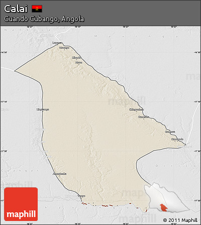 Shaded Relief Map of Calai, lighten, desaturated