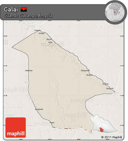 Shaded Relief Map of Calai, lighten