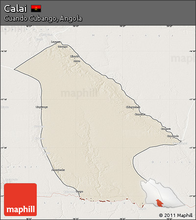 Shaded Relief Map of Calai, lighten