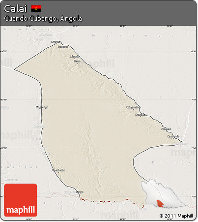 Shaded Relief Map of Calai, lighten