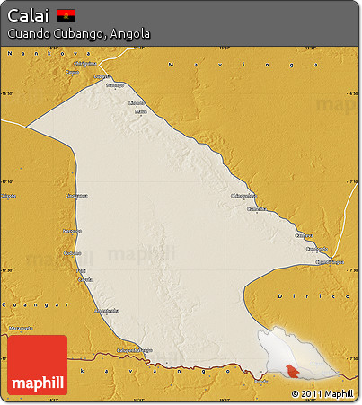 Shaded Relief Map of Calai, physical outside