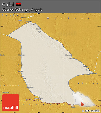 Shaded Relief Map of Calai, physical outside