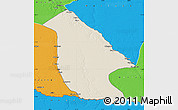 Shaded Relief Map of Calai, political outside