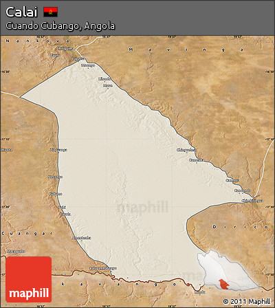 Shaded Relief Map of Calai, satellite outside