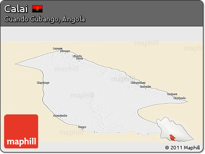 Classic Style Panoramic Map of Calai, single color outside