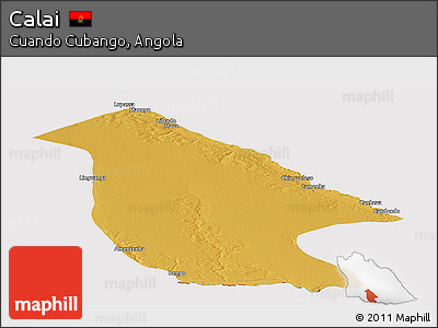 Physical Panoramic Map of Calai, cropped outside