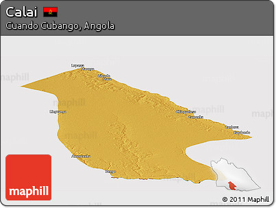 Physical Panoramic Map of Calai, cropped outside
