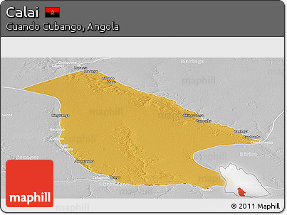 Physical Panoramic Map of Calai, lighten, desaturated