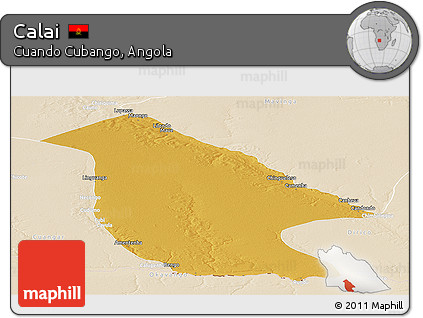 Physical Panoramic Map of Calai, lighten