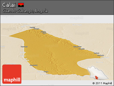 Physical Panoramic Map of Calai, lighten