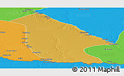 Physical Panoramic Map of Calai, political outside